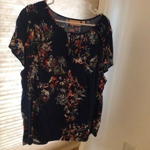 Evri blue floral top 1x